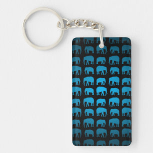Llavero Patrón de Elefante Azul