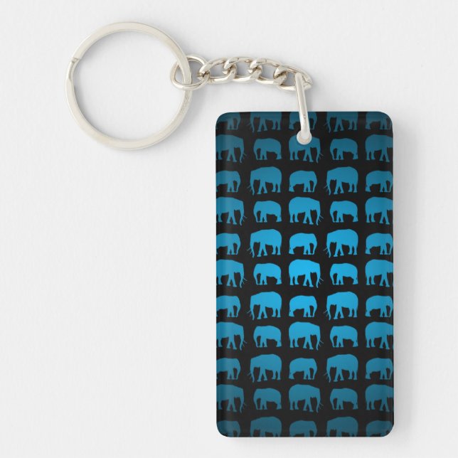 Llavero Patrón de Elefante Azul (Frente)