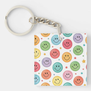 Llavero Patrón de Emoji Sonriente