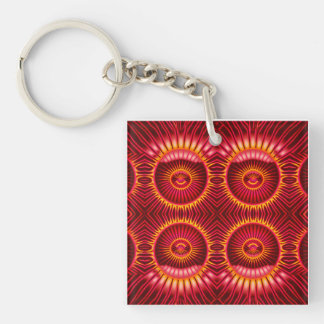 Llavero Patrón de Esferas de Energía Naranja y Rojo