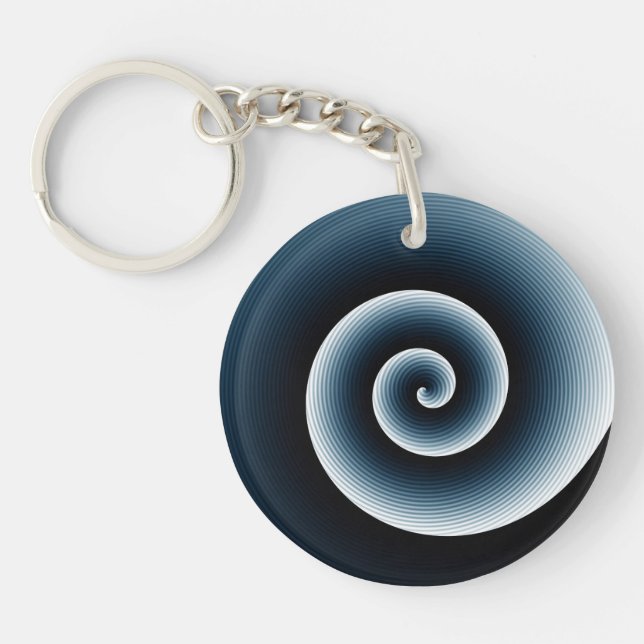 Llavero Patrón de espiral azul prusiano (Frente)
