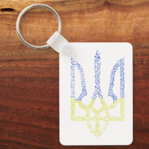 Llavero Patrón de espiral de tridente de trízub del escudo