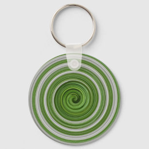 Llavero Patrón de espiral verde-blanco