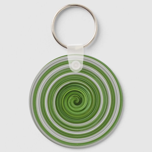 Llavero Patrón de espiral verde-blanco (Anverso)
