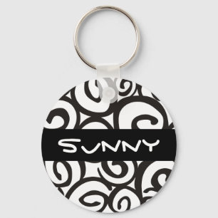 Llavero Patrón de espirales negro y blanco + tus ideas