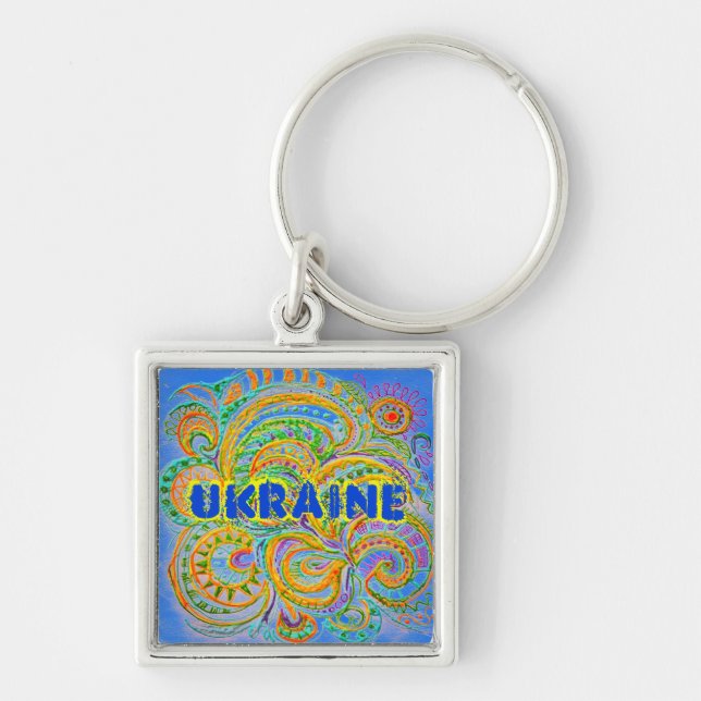 Llavero Patrón de fantasía de arte folclórico Ucrania (Frente)