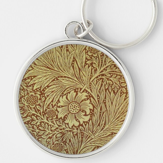 Llavero Patrón de Flor Antigua Marigold de William Morris (Frente)