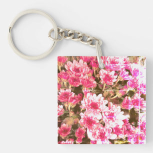 Llavero Patrón de Flor de Flor Pink – Diseño Botánico Suav