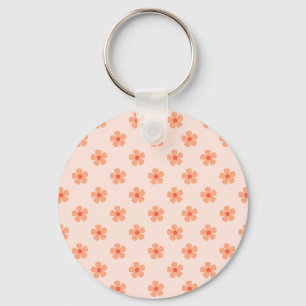 Llavero Patrón de Flor de Melocotón Lindo Minimalista Esté