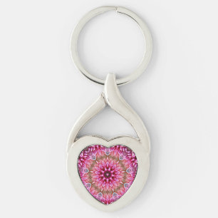 Llavero Patrón de Flor Rosa Mandala Geométrico-67545