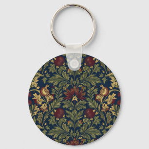 Llavero Patrón de flores de granada naval William Morris