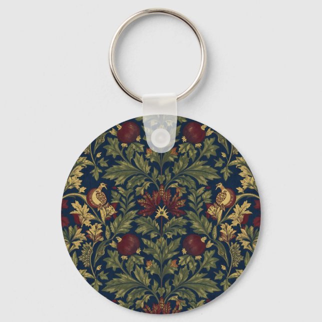Llavero Patrón de flores de granada naval William Morris (Anverso)