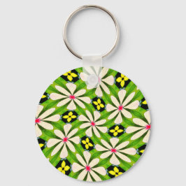 Llavero Patrón de flores estéticas