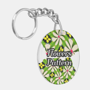 Llavero Patrón de flores estéticas