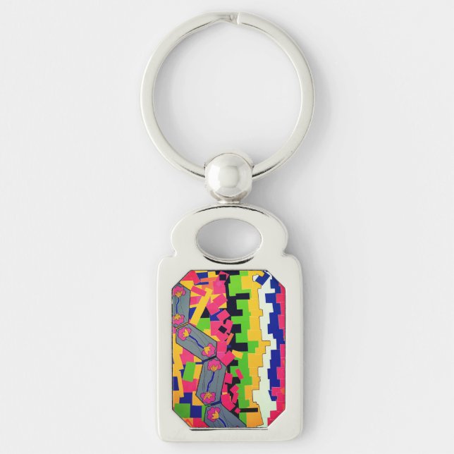 Llavero Patrón de flores luminosas (Anverso)