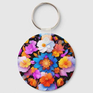 Llavero Patrón de flores multicolores-68577