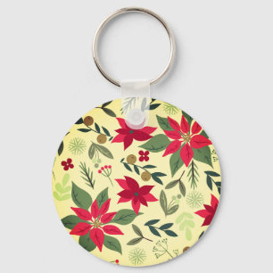 Llavero Patrón de flores rojas navidades-11600