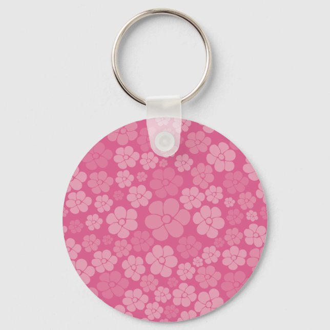 Llavero Patrón de flores - rosa (Anverso)