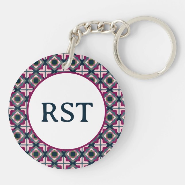 Llavero Patrón de formas cuadradas (Atrás)