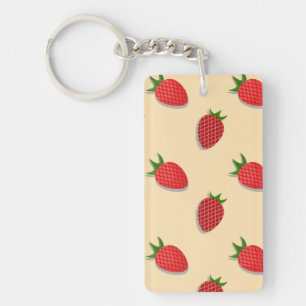 Llavero Patrón de fresa para fruta de verano buenas vibras