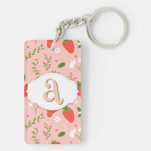 Llavero Patrón de fresa suave Keychain acrílico