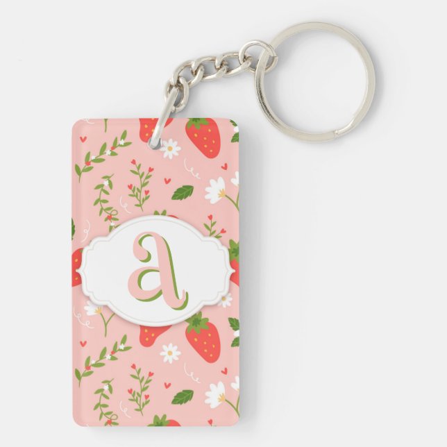 Llavero Patrón de fresa suave Keychain acrílico (Atrás)