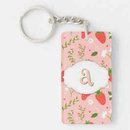 Llavero Patrón de fresa suave Keychain acrílico