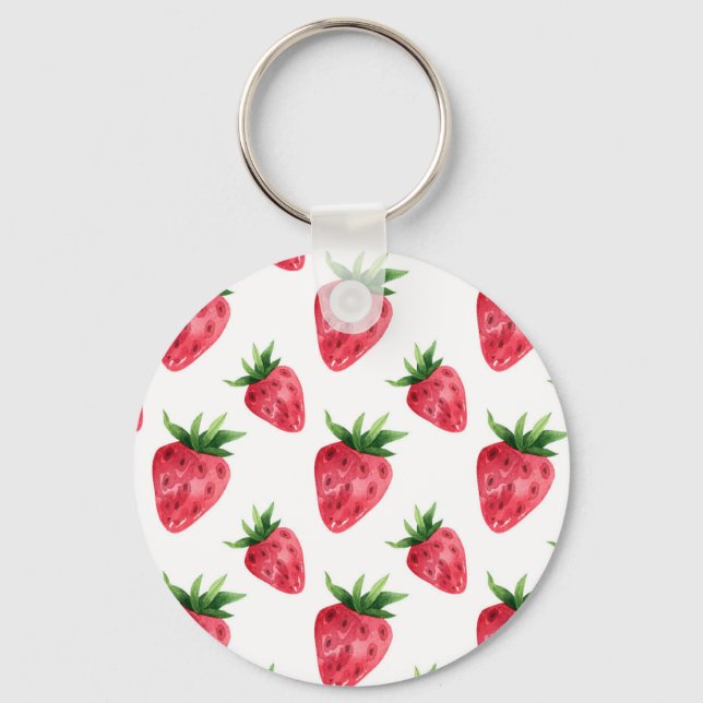 Llavero Patrón de Fresas Rojas (Anverso)