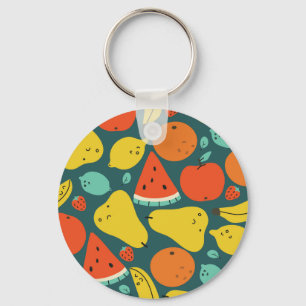 Llavero Patrón de fruta tropical dibujado a mano