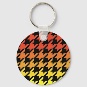 Llavero Patrón de gallo de naranja amarillo rojo