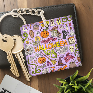 Llavero Patrón de garabatos de Halloween adorable