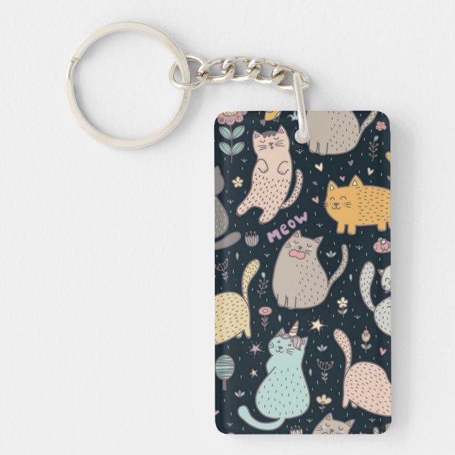 Llavero Patrón de gato (Frente)