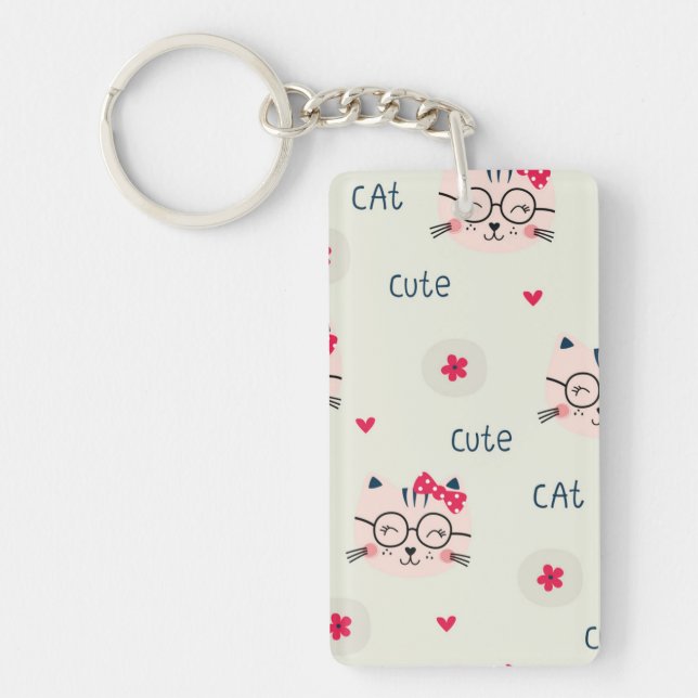 Llavero Patrón de gato (Frente)