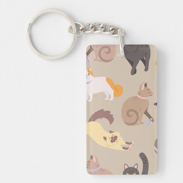 Llavero Patrón de gato (Frente)