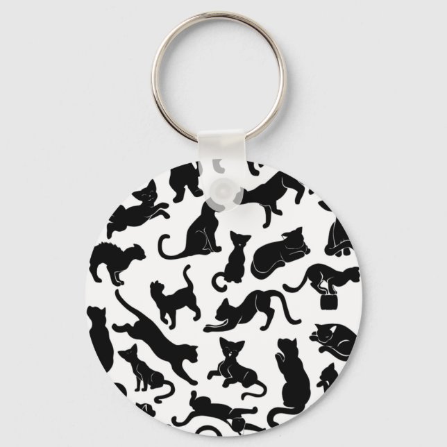 Llavero Patrón de gato negro (Anverso)