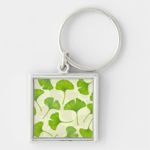 Llavero Patrón de Ginkgo en blanco roto