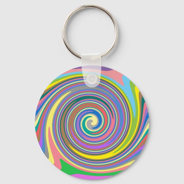 Llavero Patrón de giro arcoiris colorido (Anverso)