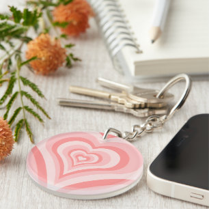 Llavero Patrón de gradiente de corazón rosa: amor de chica