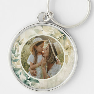 Llavero Patrón de hojas de agua foto personalizada