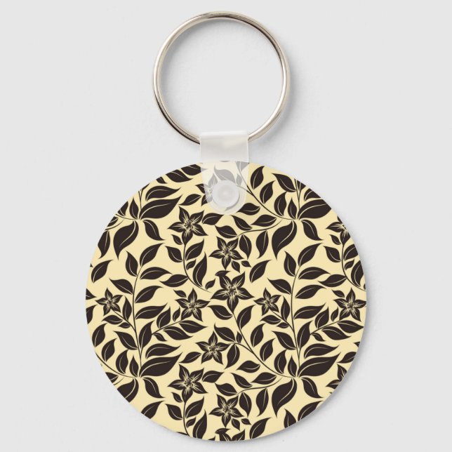 Llavero Patrón de Hojas Florales-23756 (Anverso)