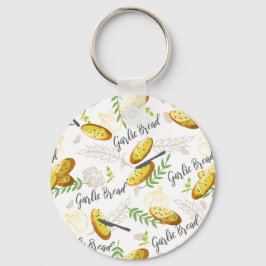 Llavero Patrón de Ilustracion de pan de ajo V1