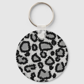 Llavero Patrón de impresión de leopardo, negro y gris.
