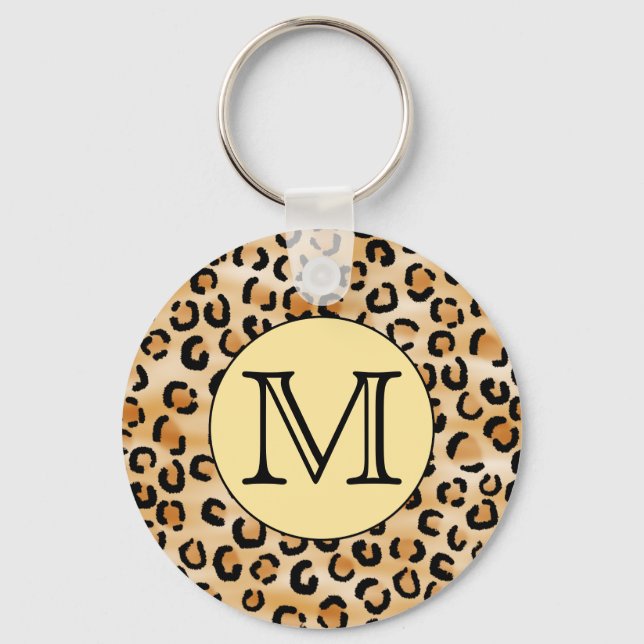 Llavero Patrón de impresión de monograma personalizado. (Anverso)