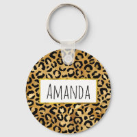 Patrón de impresión Leopardo en oro y negro
