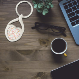 Llavero Patrón de jardín acuático naranja Keychain Metaliz