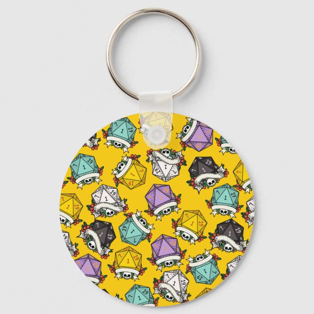 Llavero Patrón de juego de dados D20 (Anverso)