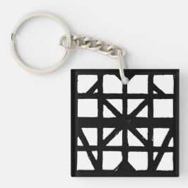 Llavero Patrón de la casa de media madera en alemán blanco