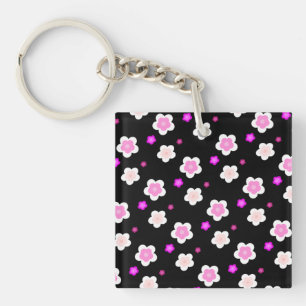 Llavero Patrón de la flora púrpura del gradiente de la pri