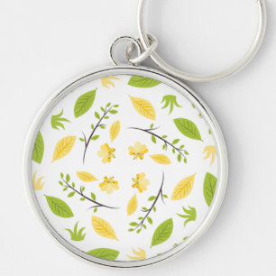 Llavero Patrón de la naturaleza hojas dibujo boceto flores