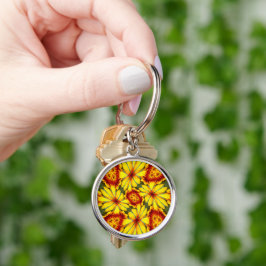 Llavero Patrón de las flores doradas